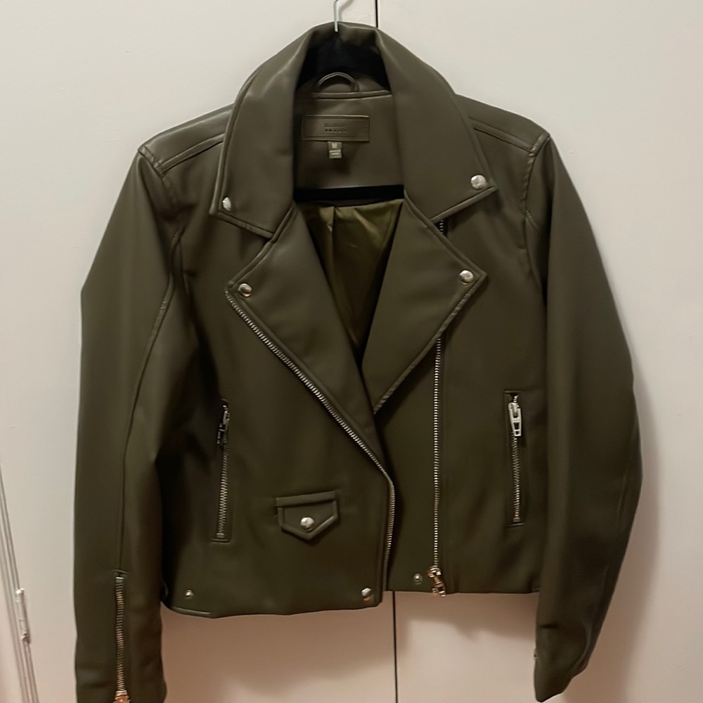 BlankNYC faux leather jacket - olive - medium